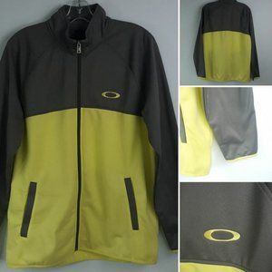 OAKLEY Men size M  Sweatshirt Athletic Jacket Zipped Up NWT Lime Green and Gray